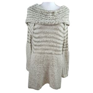 Umgee Cowl Neck Open Weave Long Sweater In S